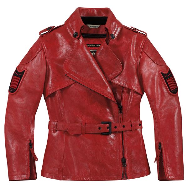 Chaquetas moto ICON Federal Red