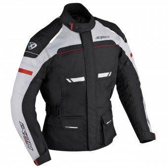 Cazadora moto Ixon Fjord Negro Gris Rojo
