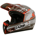 casco moto Lazer MX6 LTD Cromado Naranja