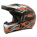 casco moto Lazer MX7 cobra Negro Naranja