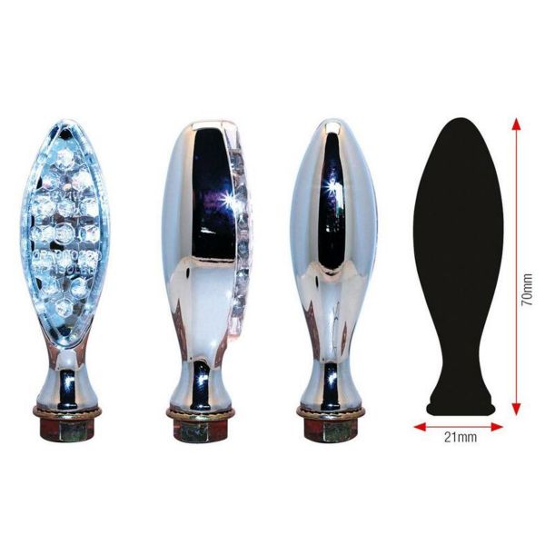 Intermitentes Moto y Scooter Bihr Elipse LED metal cromado