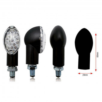 Intermitentes Moto y Scooter Bihr Oval LED Negro