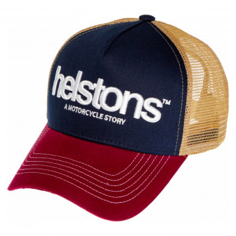 Gorras Moto Helstons Logo Burgundy Blue Beige