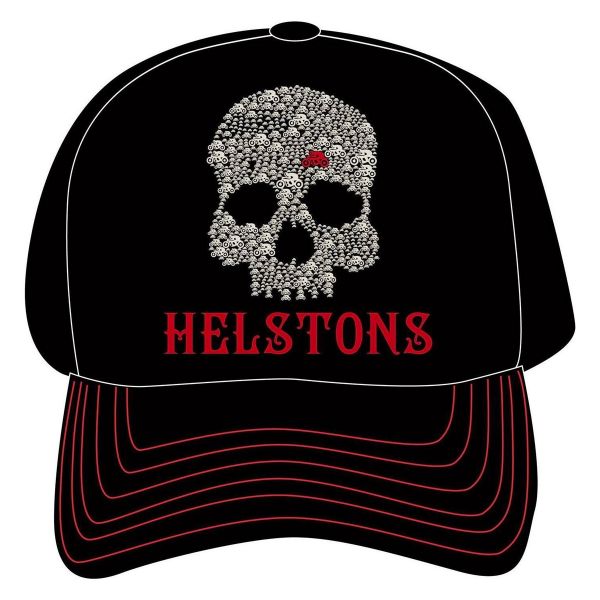 Gorras Moto Helstons Skull Riders Black Black Red