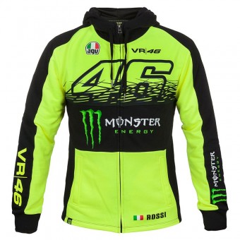 Jerseys Moto VR 46 Fleece Zip Replica Monster Fluo Yellow VR46