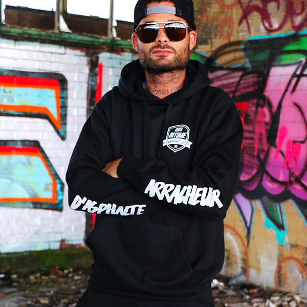 100% Bitume Hoodie Asphalt Black