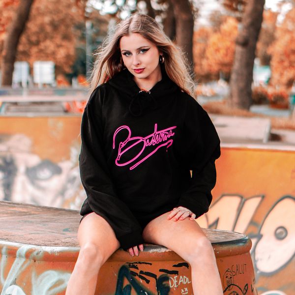 Jerseys Moto 100% Bitume Art Letter Black Neon Pink Hoodie