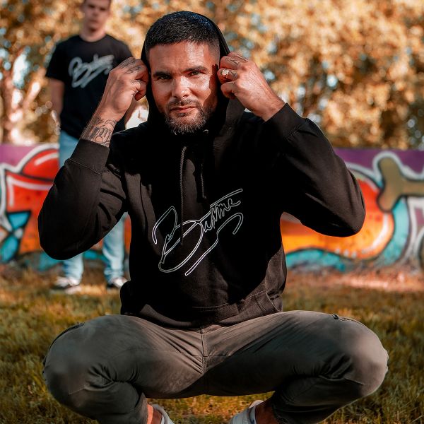 100% Bitume Art Letter Black White Hoodie