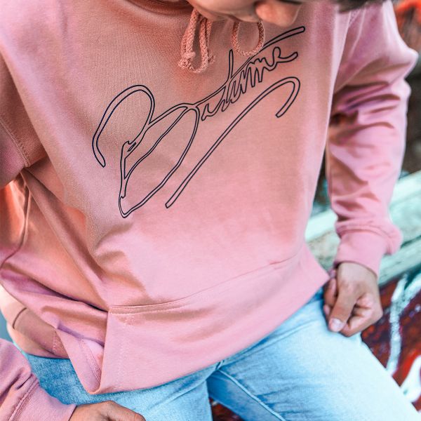 100% Bitume Art Letter Pink Black Hoodie