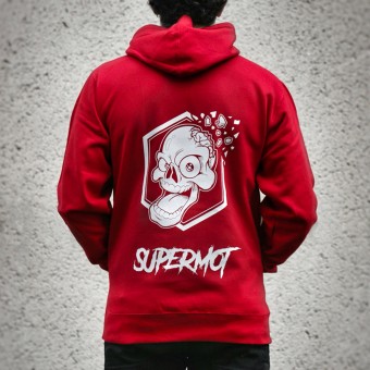 Jerseys Moto Kikaninac Sweat Hoodie Supermot Skull Rojo