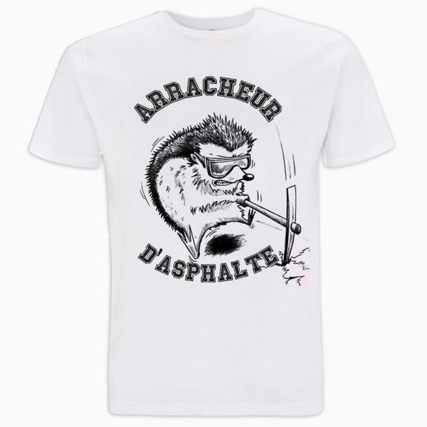 Camisetas Moto 100% Bitume Arracheur d'Asphalte Blanc