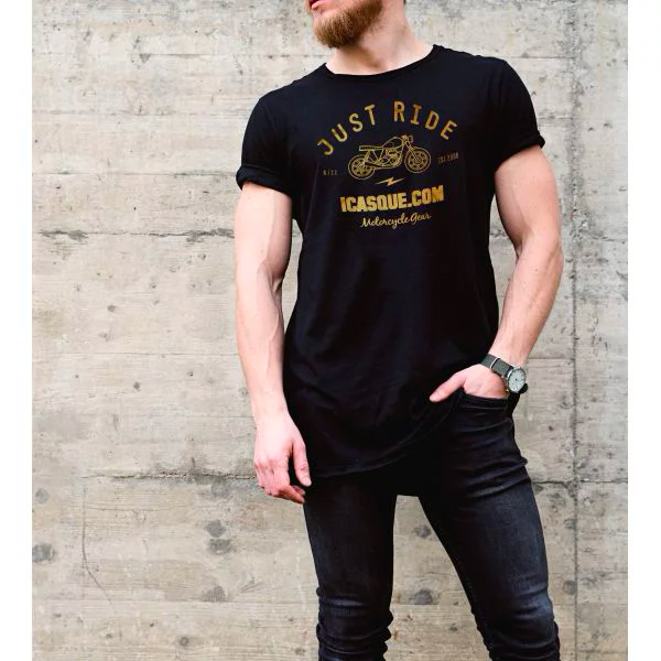 Camisetas Moto iCasque Just Ride Black Camisetas Moto iCasque Just Ride Black