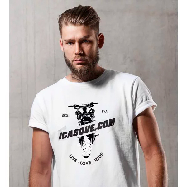 Camisetas Moto iCasque Live Love Ride White Camisetas Moto iCasque Live Love Ride White