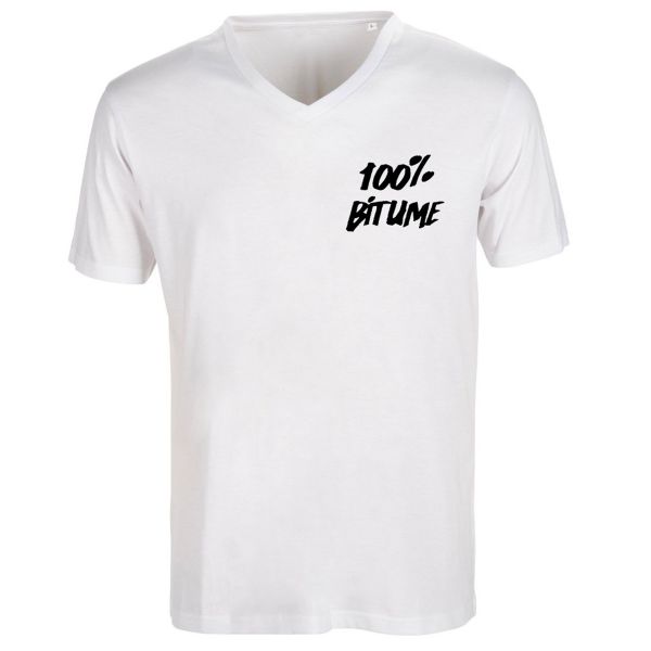 Camisetas Moto 100% Bitume Asphalt White