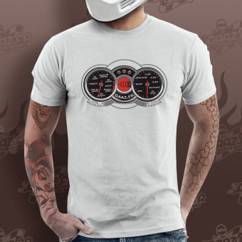 Camisetas Moto Gaaz Compteur (Blanc)