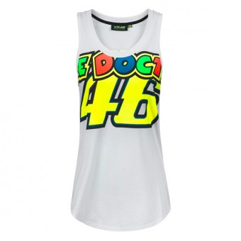 Camisetas Moto VR 46 Camiseta de Tirantes Lady VR46 Blanca
