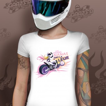 Camisetas Moto Gaaz Les Vraies Nanas Femme (Blanco)