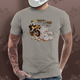 Camisetas Moto Gaaz Pas de Fumee sans Pneu (Gris Claro)