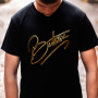 Camisetas Moto 100% Bitume Art Letter Black Gold Tee