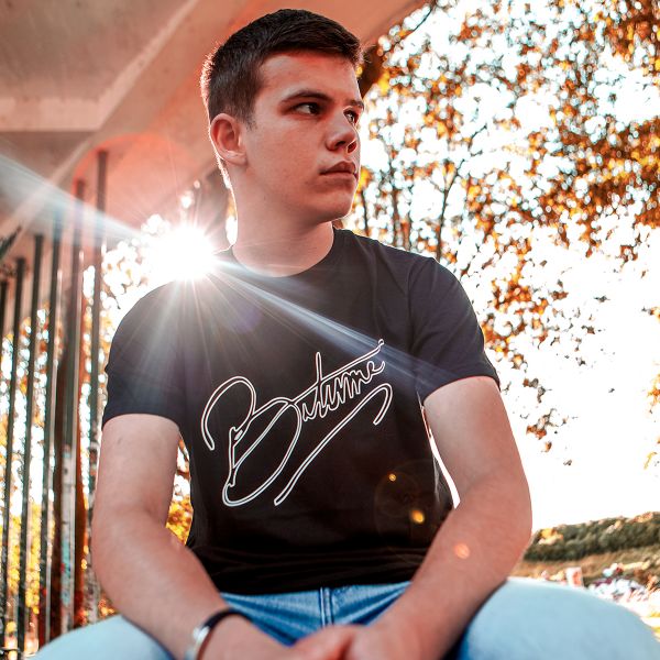 Camisetas Moto 100% Bitume Art Letter Black White Tee