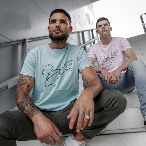 Camisetas Moto 100% Bitume Art Letter Mint Black Tee