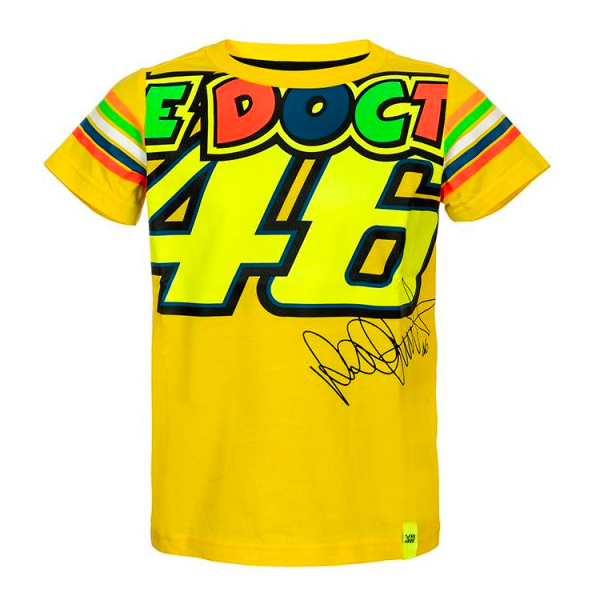 Camisetas Moto VR 46 T-Shirt Kid Stripes Amarilla