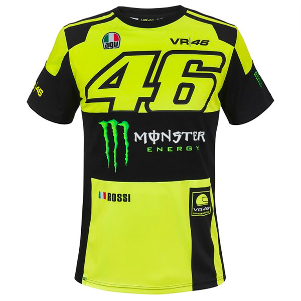 Camisetas Moto VR 46 T-Shirt Replica Monster VR46 Amarillo Fluo