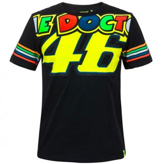 Camisetas Moto VR 46 T-Shirt Stripes VR46 Negra