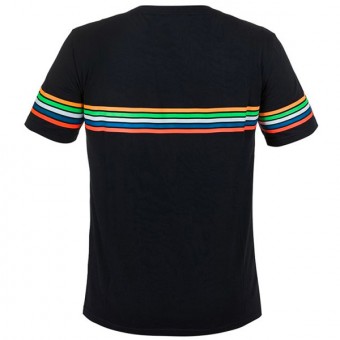 VR 46 T-Shirt Stripes VR46 Negra