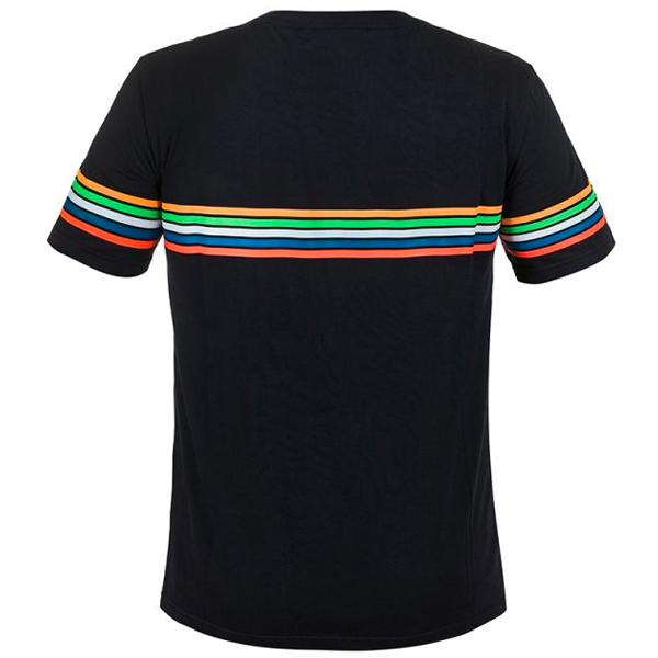 VR 46 T-Shirt Stripes VR46 Negra