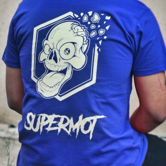 Camisetas Moto Kikaninac T-Shirt Supermot Skull Azul