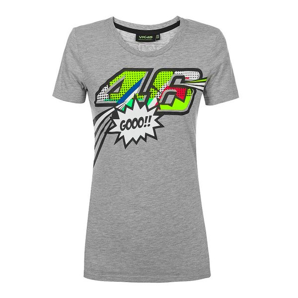 Camisetas Moto VR 46 T-Shirt Woman Classic Pop Art Grey