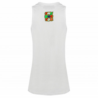 VR 46 Tank Top Woman Stripes White