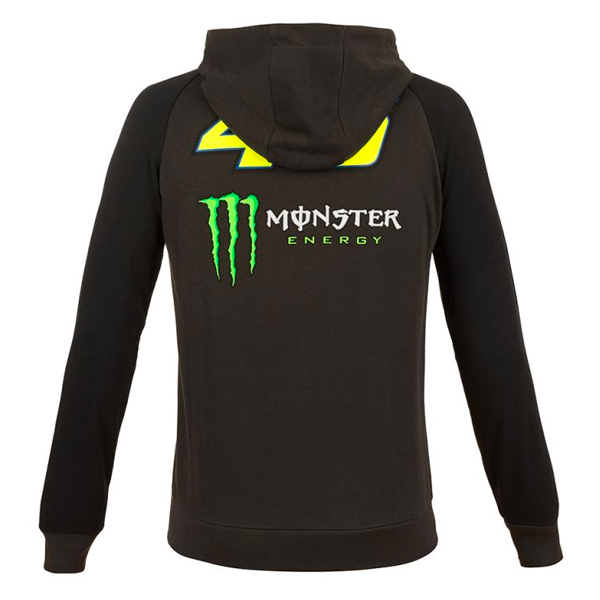 VR 46 Hoodie Zip Dual Monster VR46 Negro Gris
