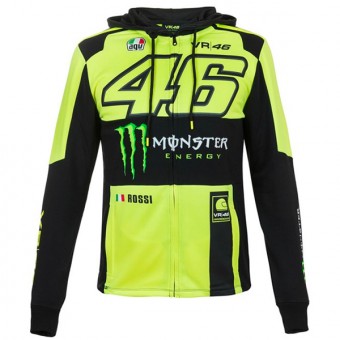 Chaquetas VR 46 Hoodie Zip Replica Monster VR46 Amarillo Fluo